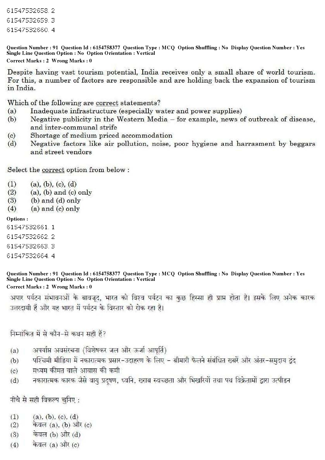 UGC NET Tourism Administration And Management Question Paper December 2019 81