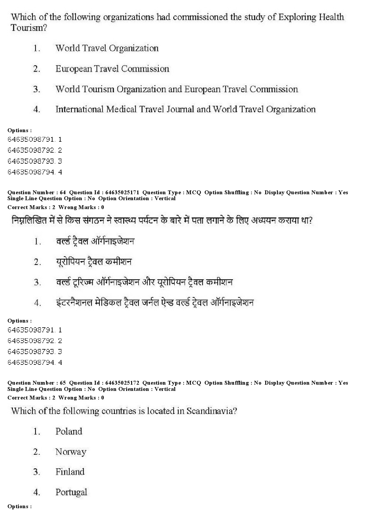UGC NET Tourism Administration And Management Question Paper June 2019 57