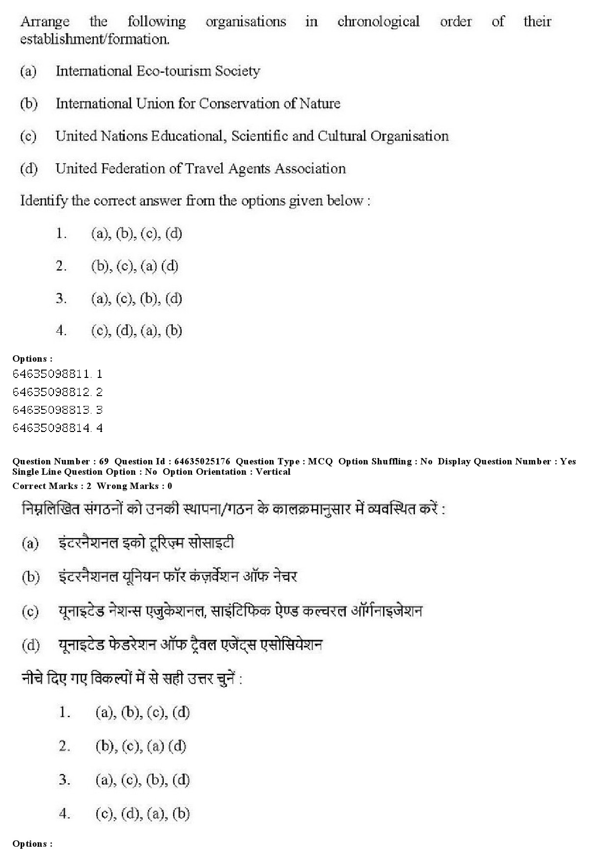 UGC NET Tourism Administration And Management Question Paper June 2019 61