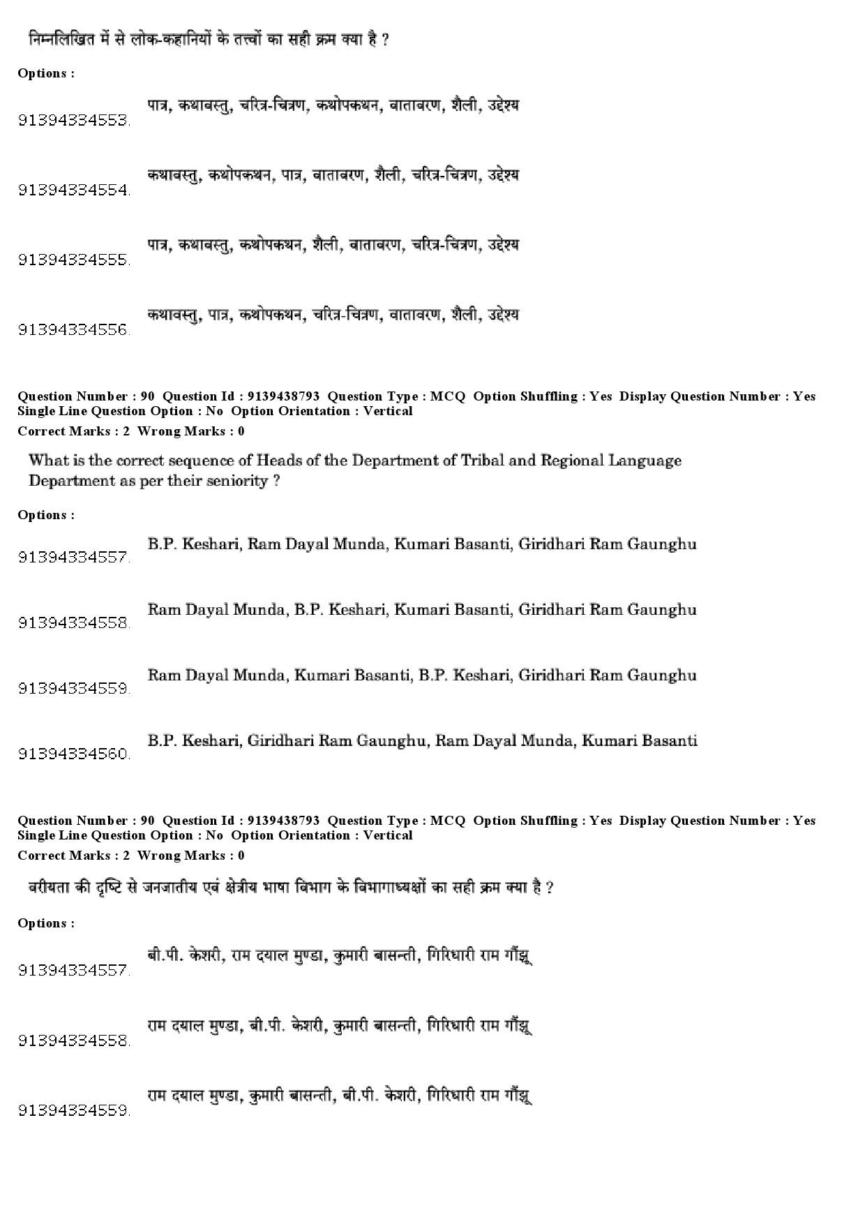 UGC NET Tribal and Regional Language Literature Question Paper December 2018 80