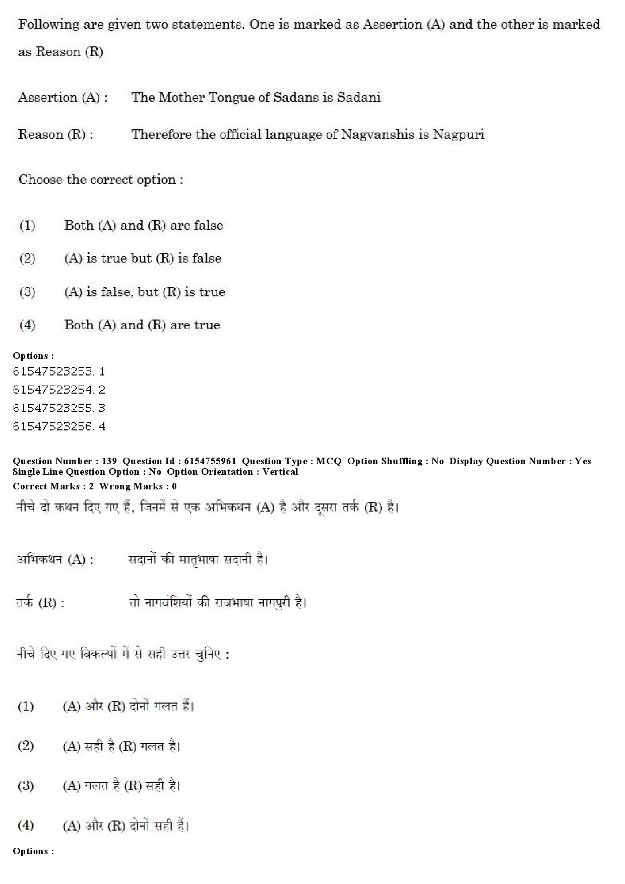 UGC NET Tribal and Regional Language Literature Question Paper December 2019 131