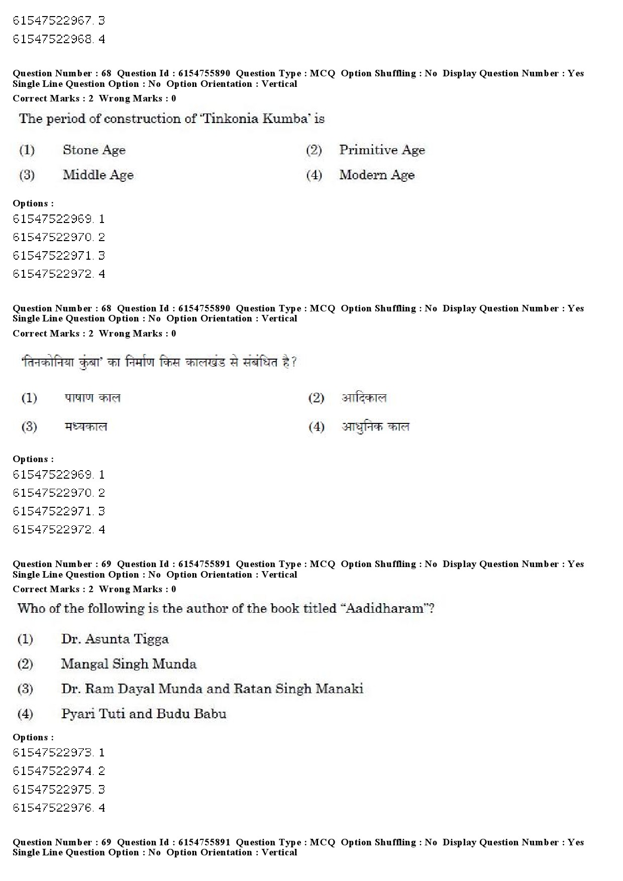 UGC NET Tribal and Regional Language Literature Question Paper December 2019 57