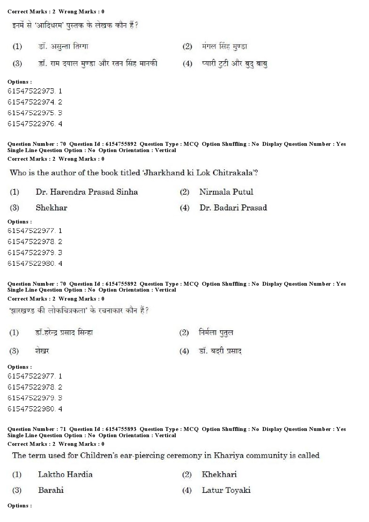 UGC NET Tribal and Regional Language Literature Question Paper December 2019 58