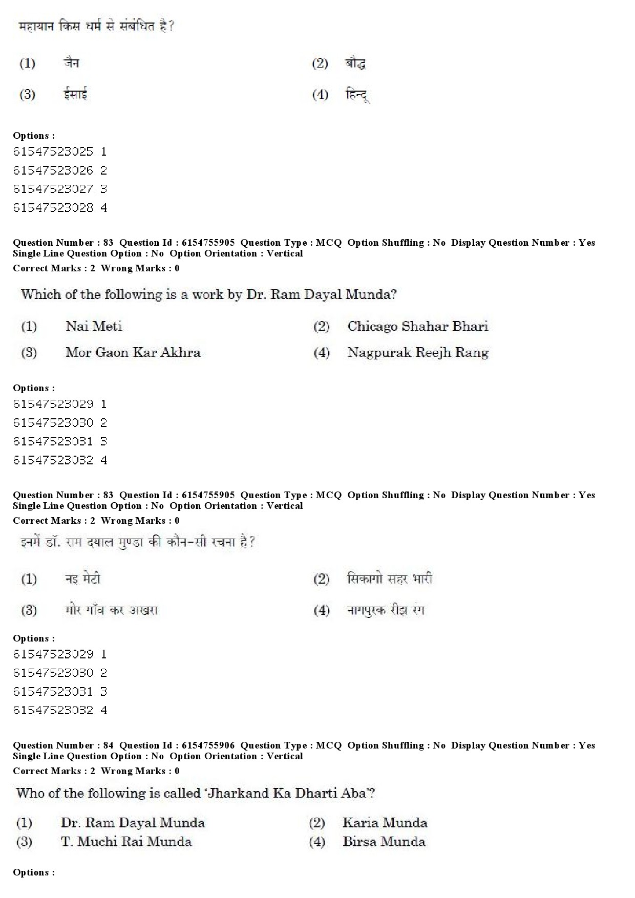 UGC NET Tribal and Regional Language Literature Question Paper December 2019 66