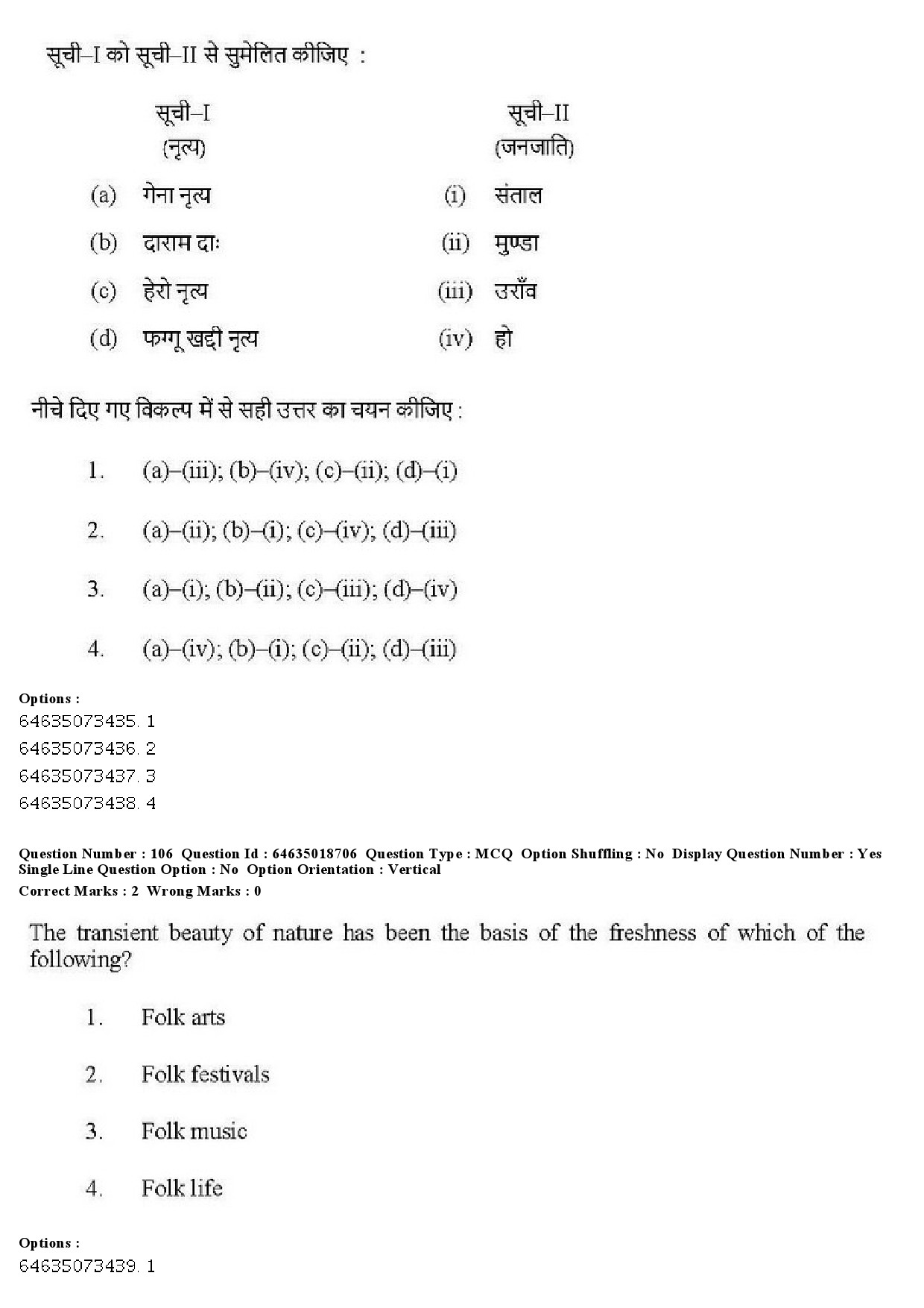 UGC NET Tribal and Regional Language Literature Question Paper June 2019 107