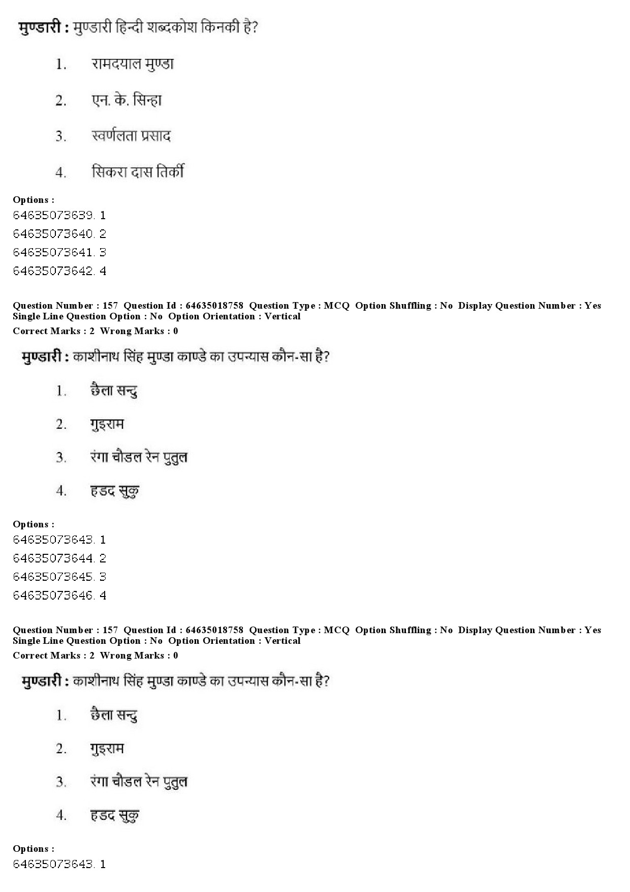 UGC NET Tribal and Regional Language Literature Question Paper June 2019 162