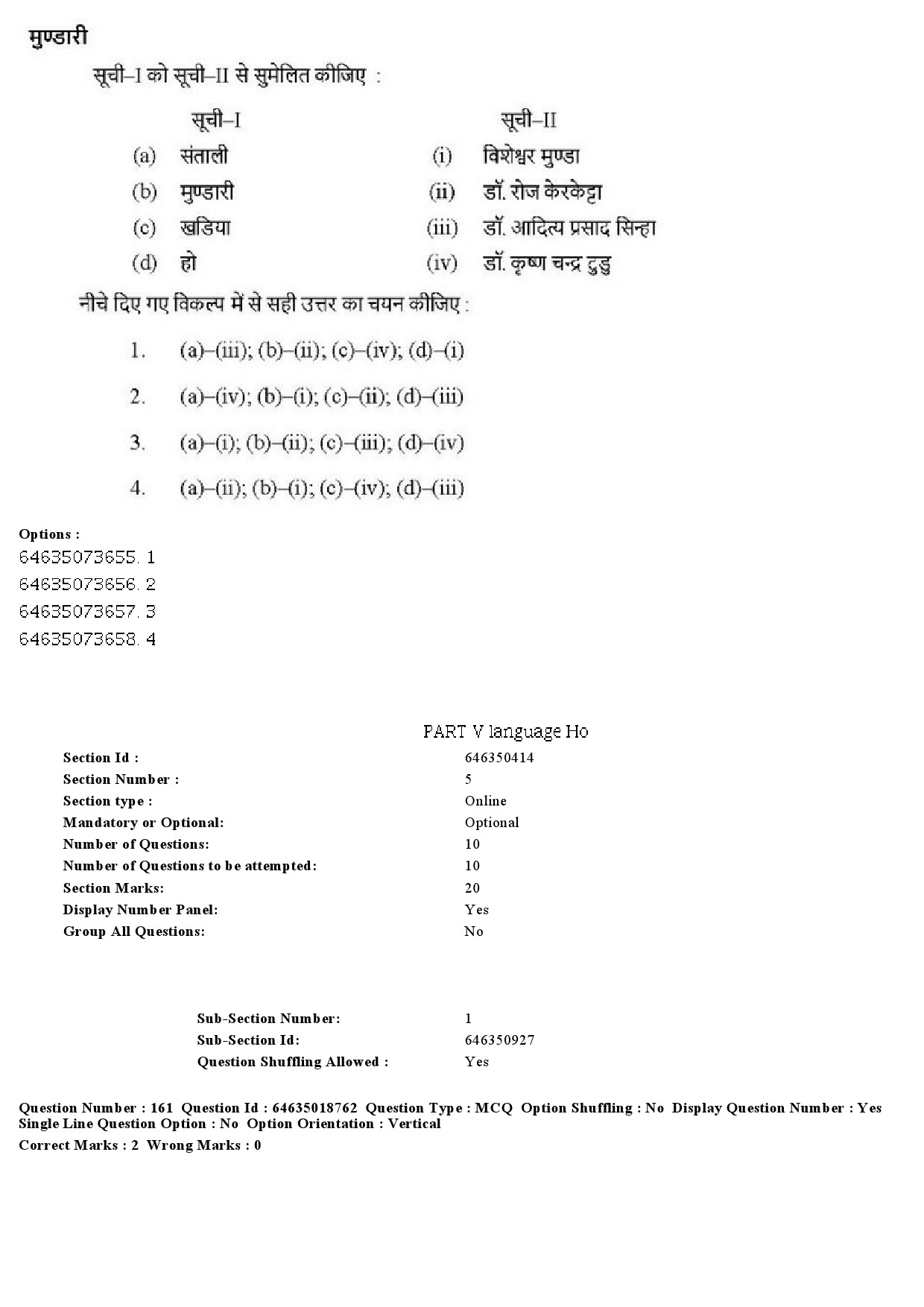 UGC NET Tribal and Regional Language Literature Question Paper June 2019 166