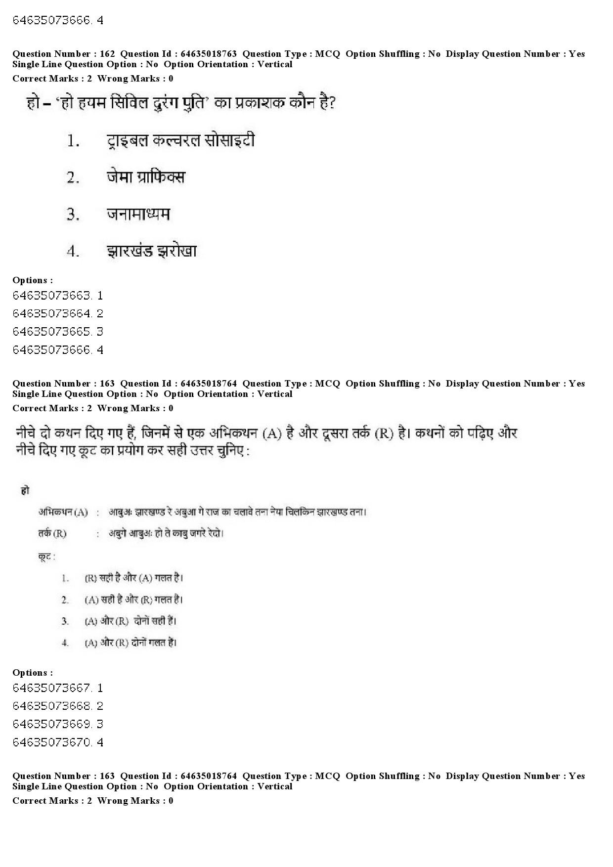 UGC NET Tribal and Regional Language Literature Question Paper June 2019 168