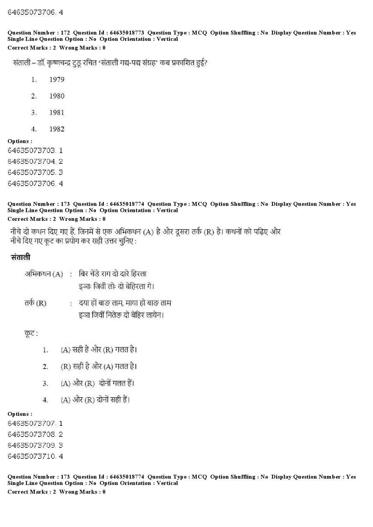 UGC NET Tribal and Regional Language Literature Question Paper June 2019 178