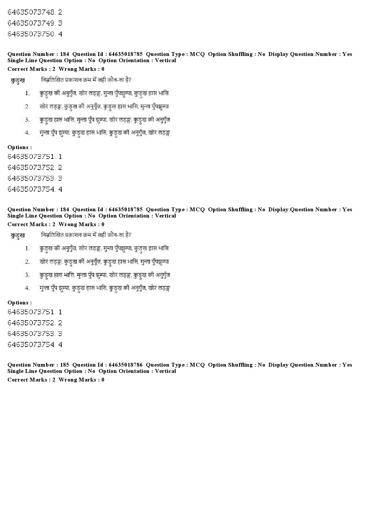 UGC NET Tribal and Regional Language Literature Question Paper June 2019 188