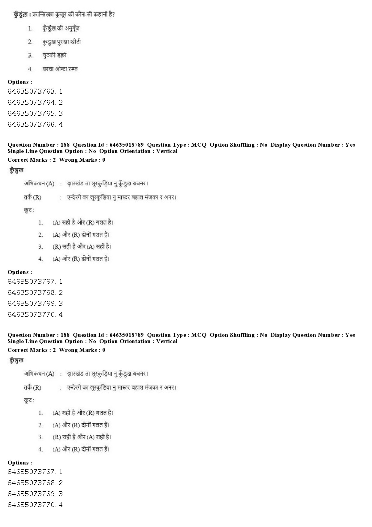 UGC NET Tribal and Regional Language Literature Question Paper June 2019 191