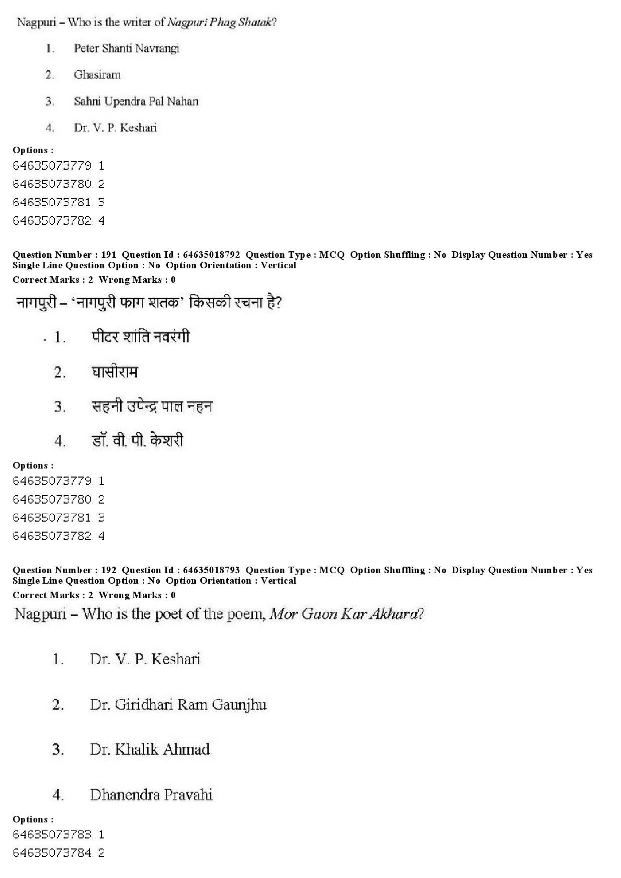 UGC NET Tribal and Regional Language Literature Question Paper June 2019 194