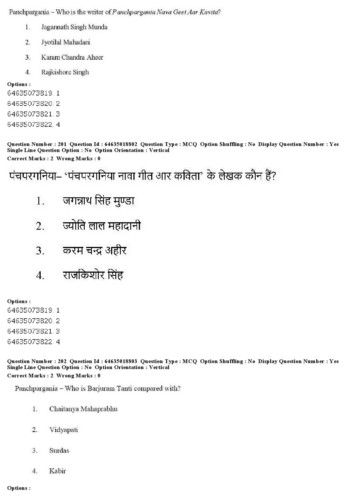 UGC NET Tribal and Regional Language Literature Question Paper June 2019 204