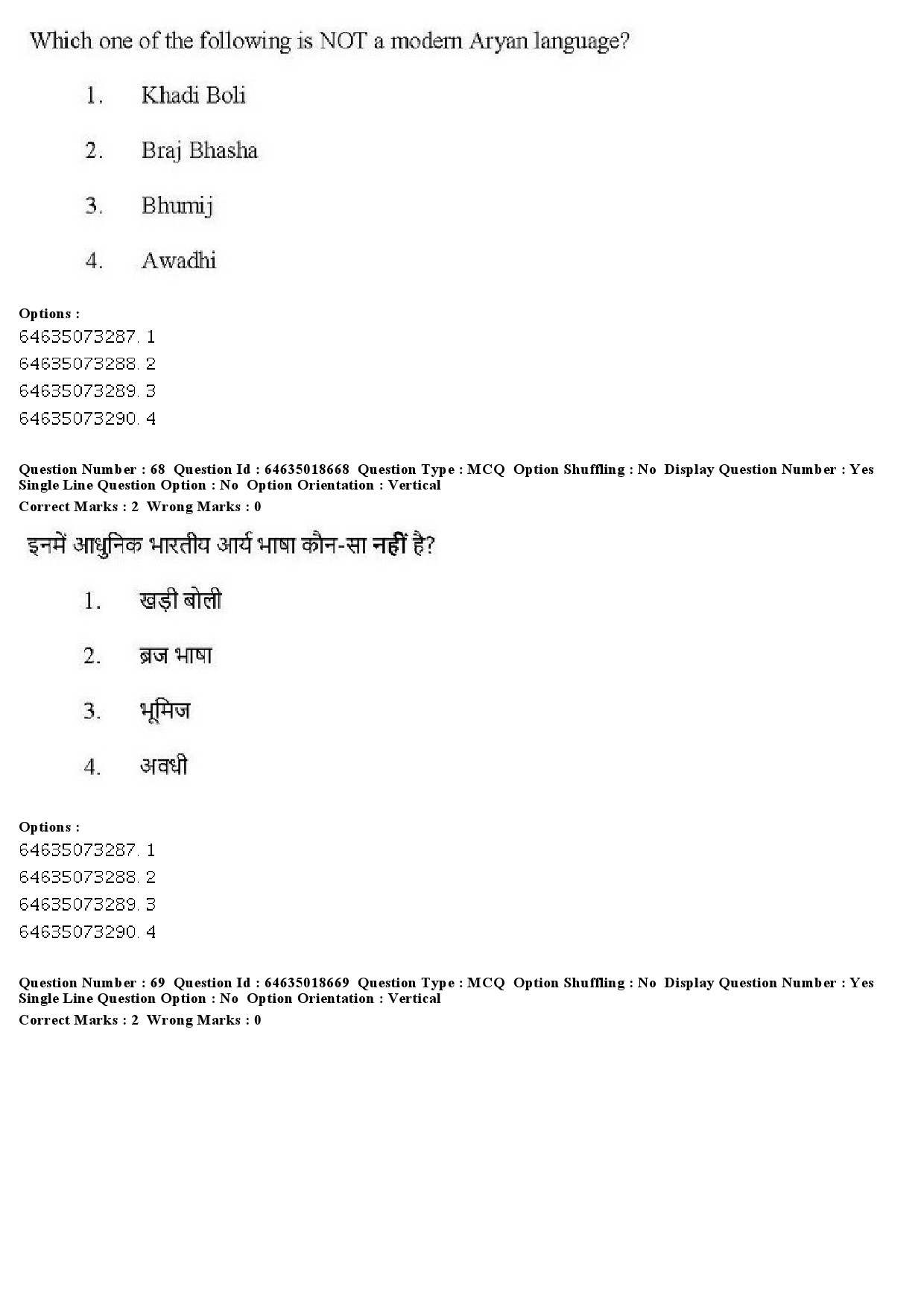 UGC NET Tribal and Regional Language Literature Question Paper June 2019 66