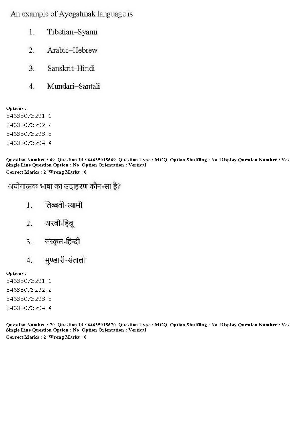 UGC NET Tribal and Regional Language Literature Question Paper June 2019 67