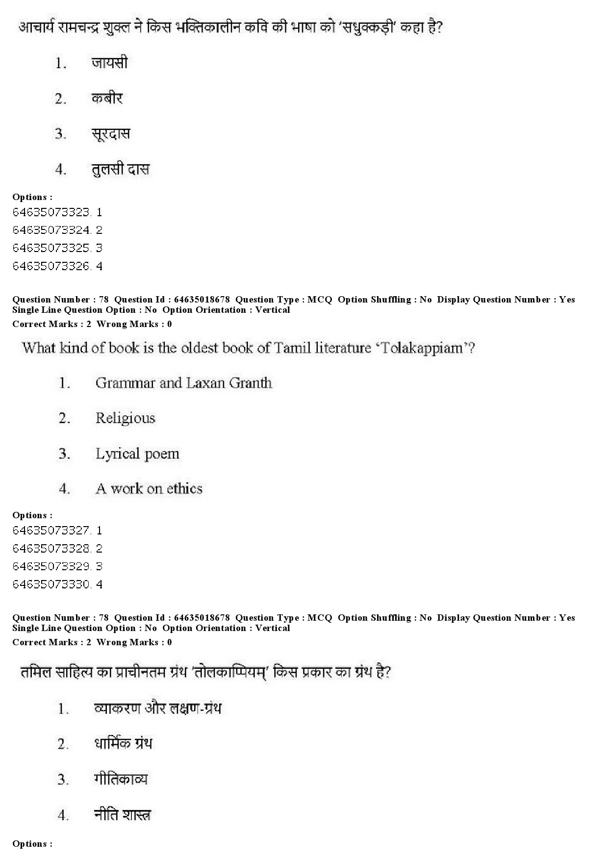 UGC NET Tribal and Regional Language Literature Question Paper June 2019 77