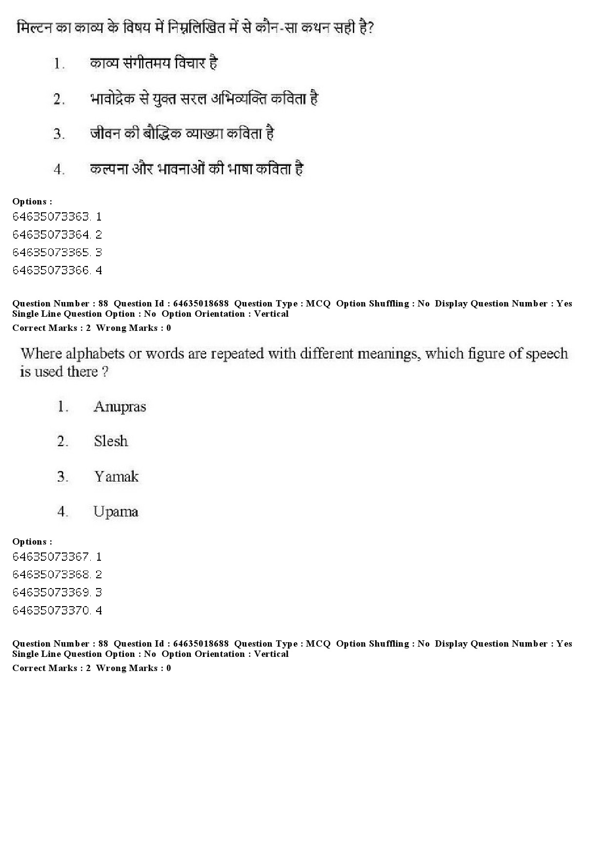 UGC NET Tribal and Regional Language Literature Question Paper June 2019 87