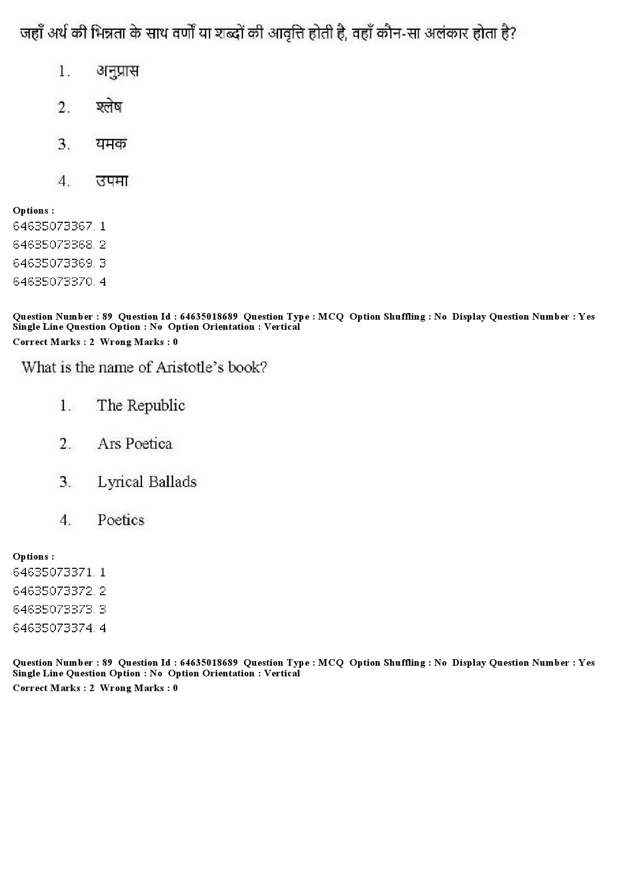 UGC NET Tribal and Regional Language Literature Question Paper June 2019 88