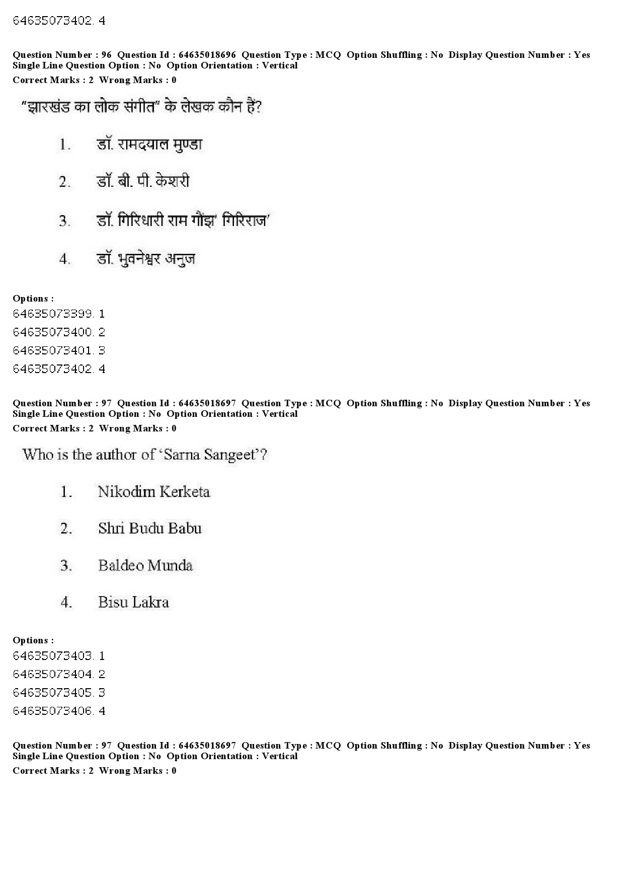 UGC NET Tribal and Regional Language Literature Question Paper June 2019 97