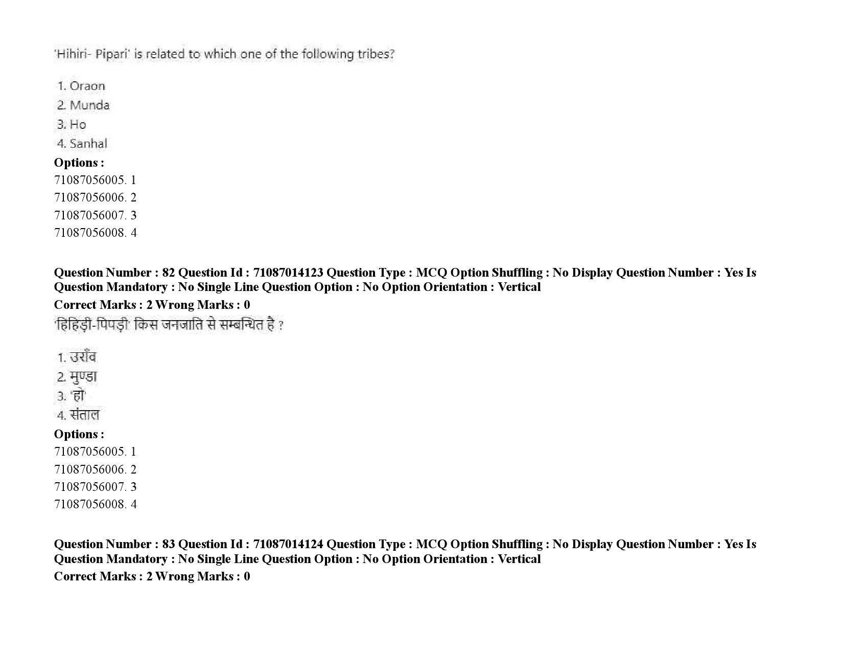 UGC NET Tribal and Regional Language Literature Question Paper September 2020 110