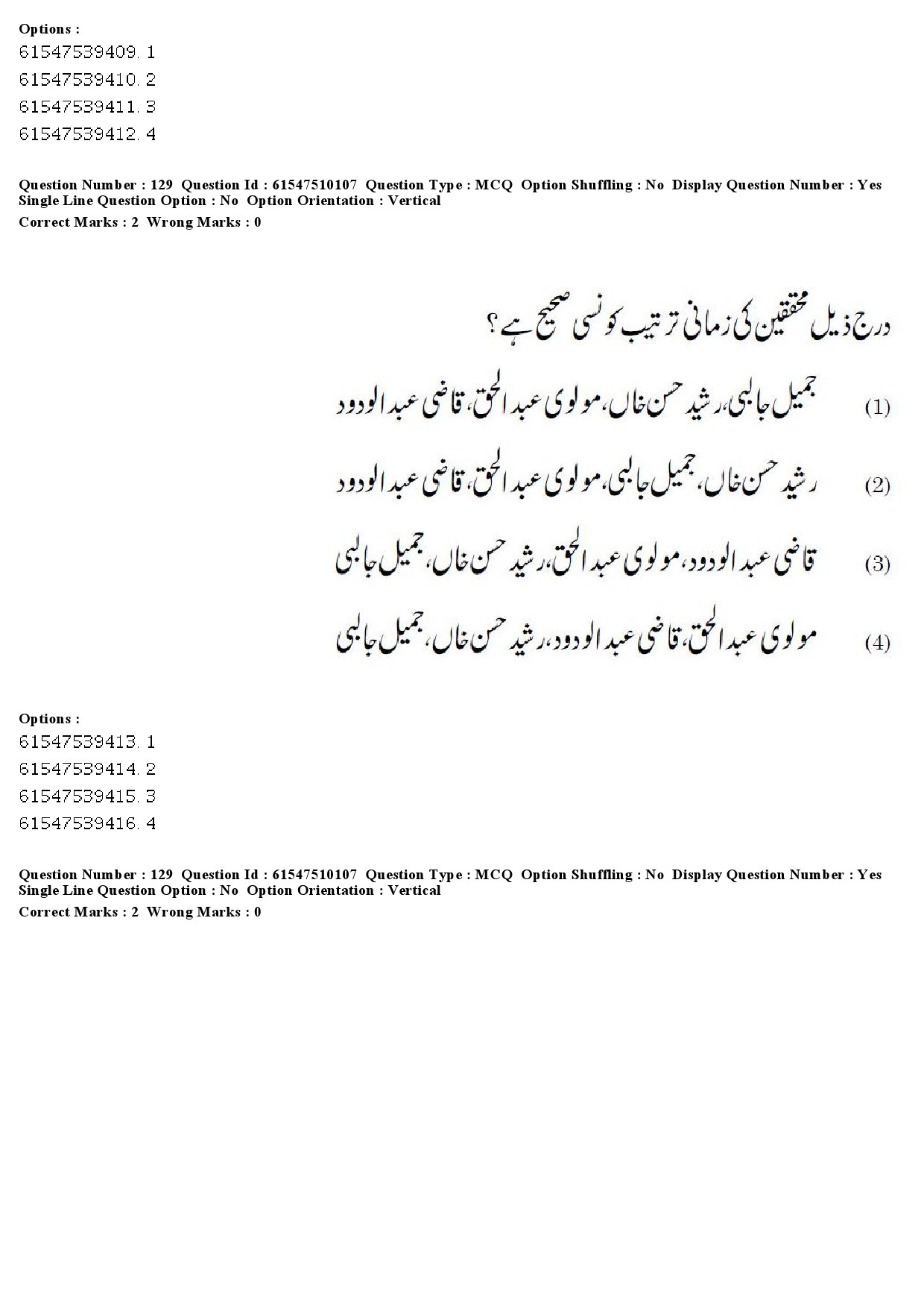 UGC NET Urdu Question Paper December 2019 158