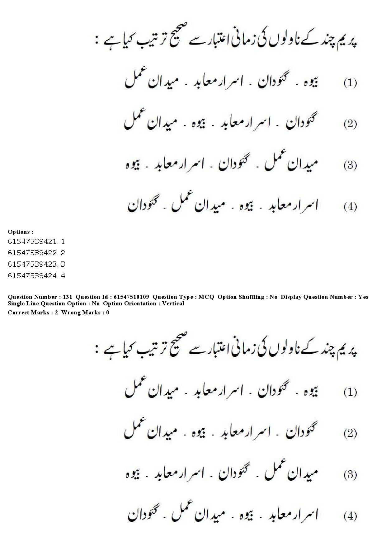 UGC NET Urdu Question Paper December 2019 161