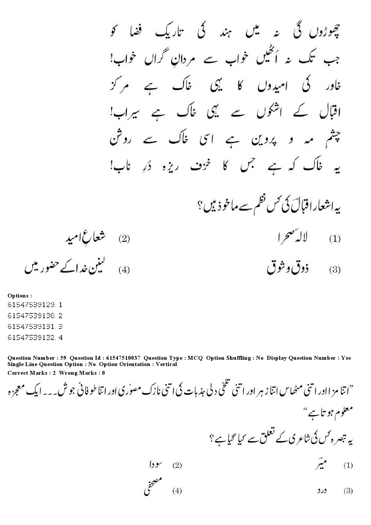 UGC NET Urdu Question Paper December 2019 51