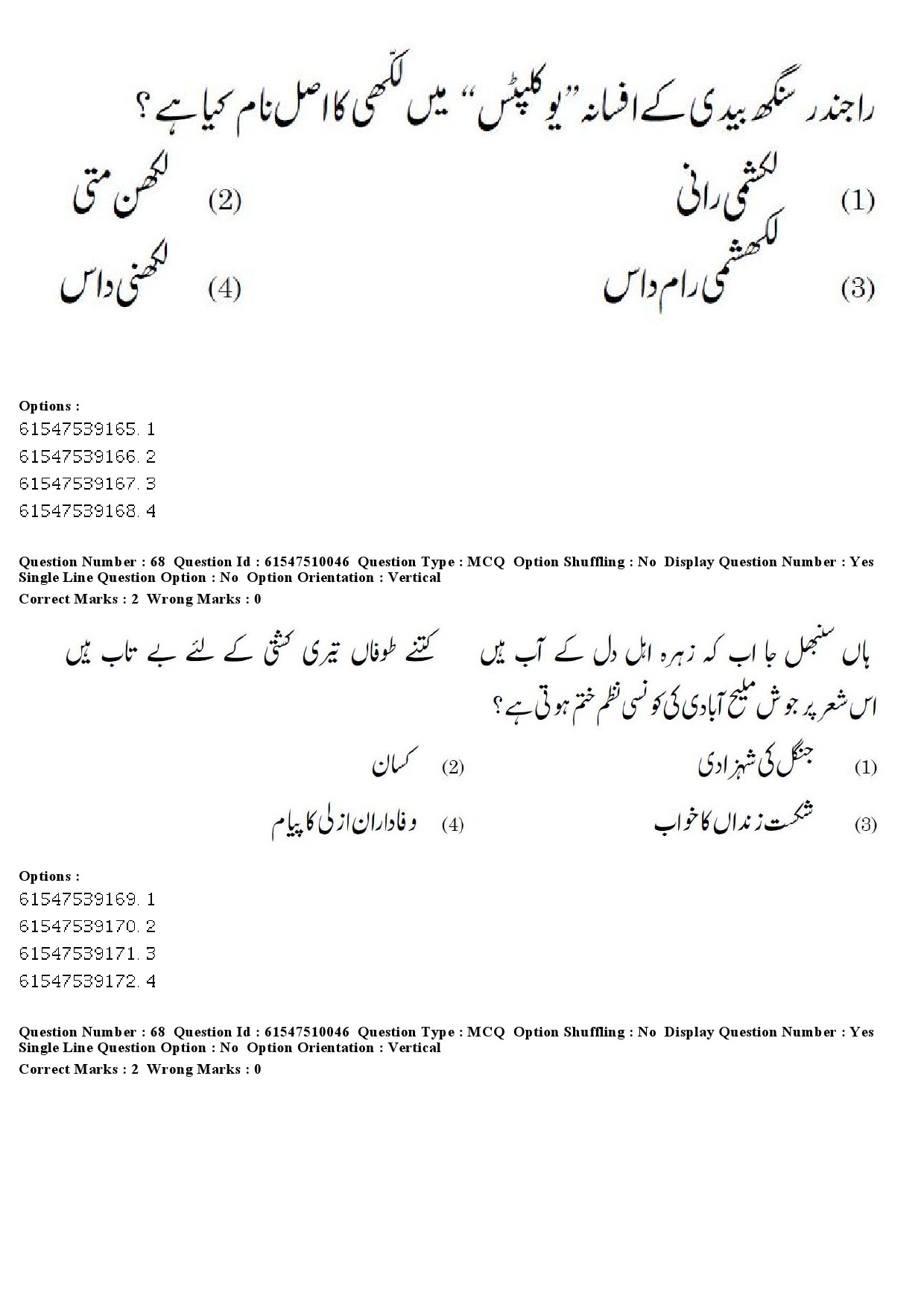 UGC NET Urdu Question Paper December 2019 59