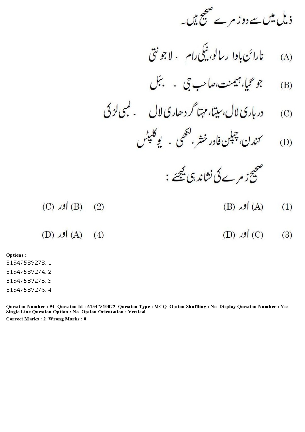 UGC NET Urdu Question Paper December 2019 87