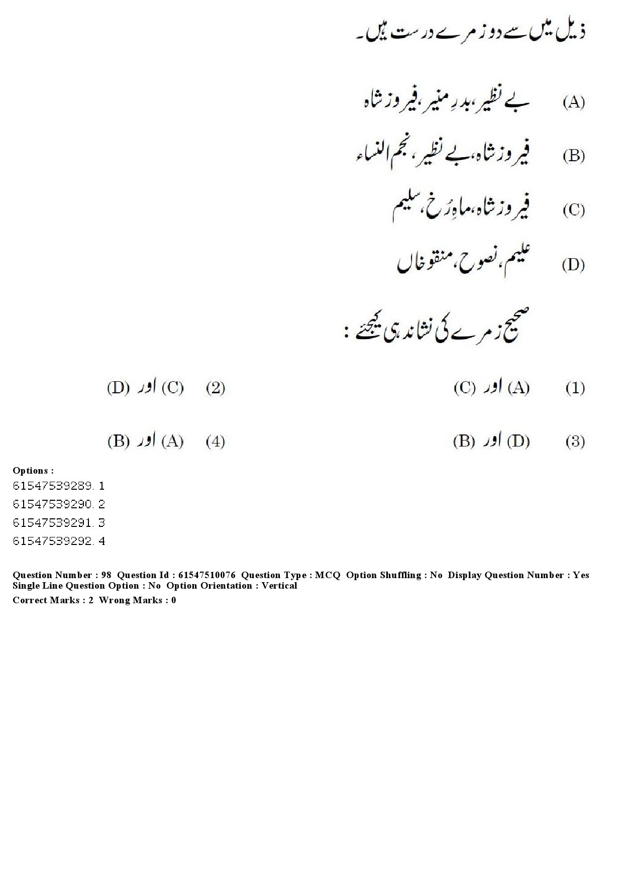 UGC NET Urdu Question Paper December 2019 94