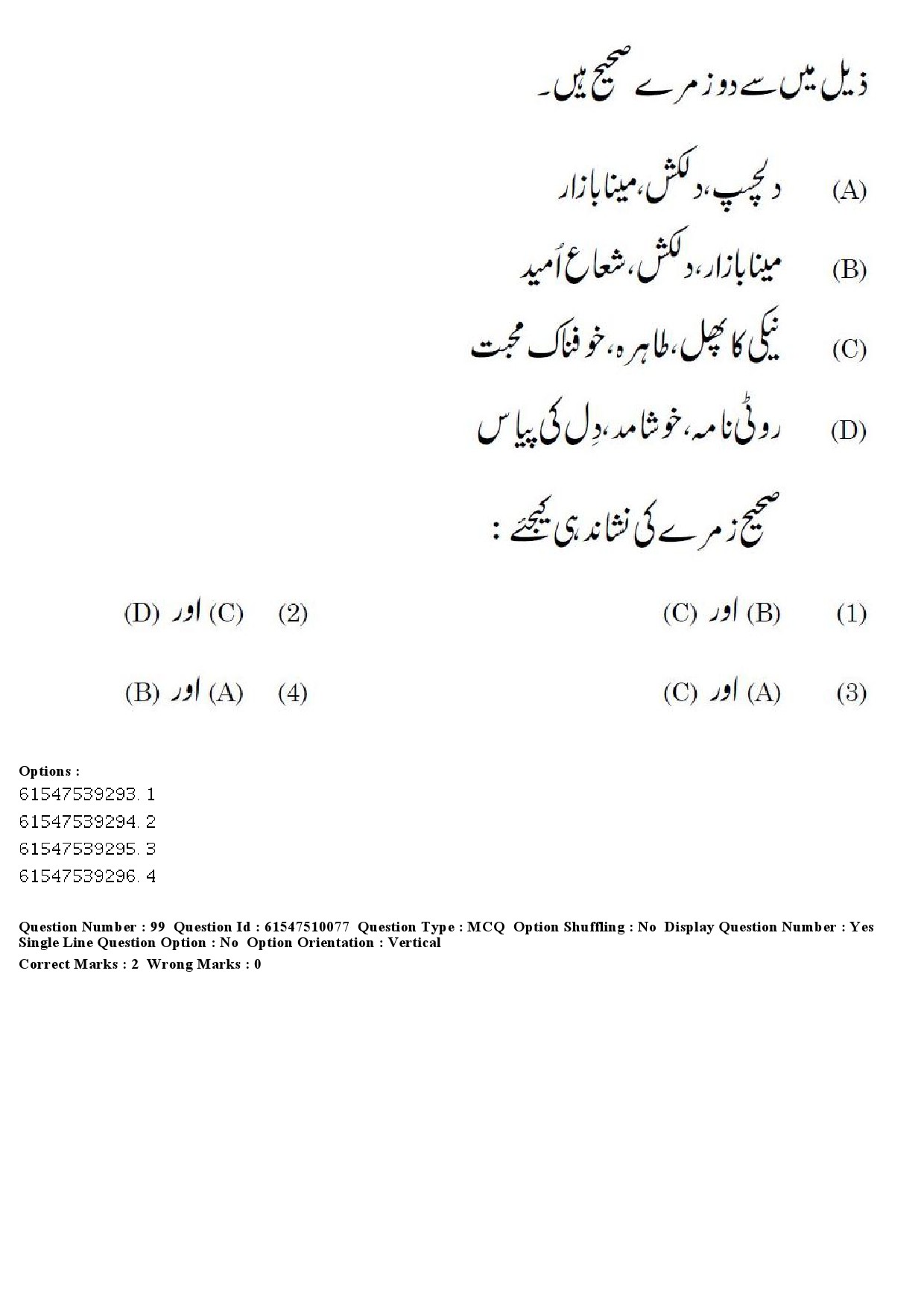 UGC NET Urdu Question Paper December 2019 96