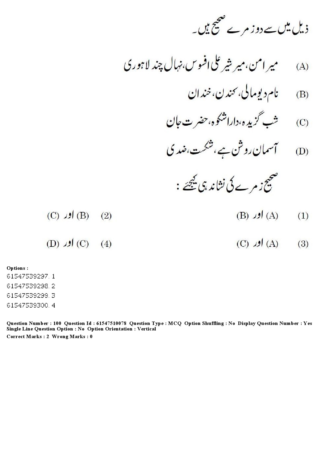 UGC NET Urdu Question Paper December 2019 98