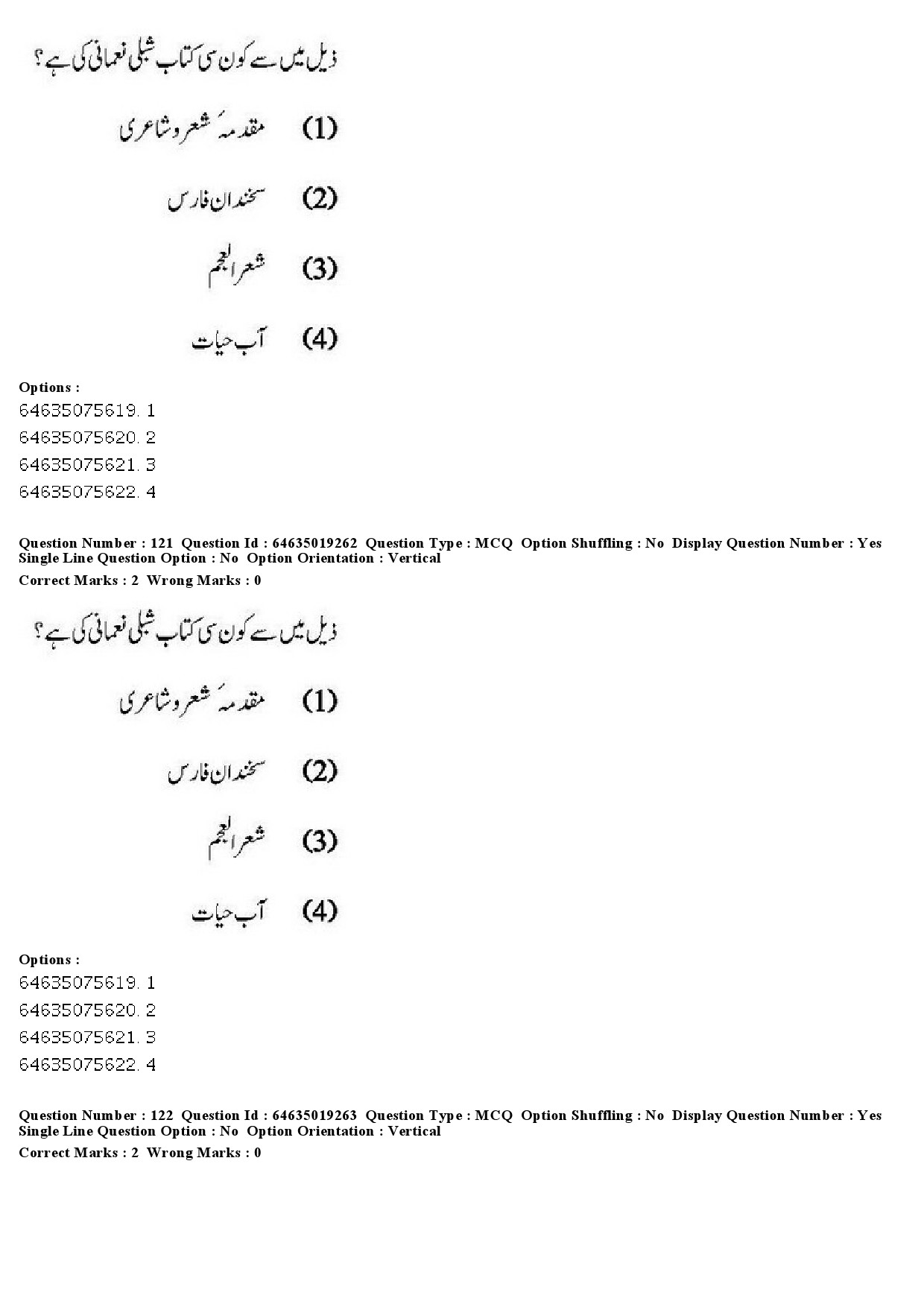 UGC NET Urdu Question Paper June 2019 115