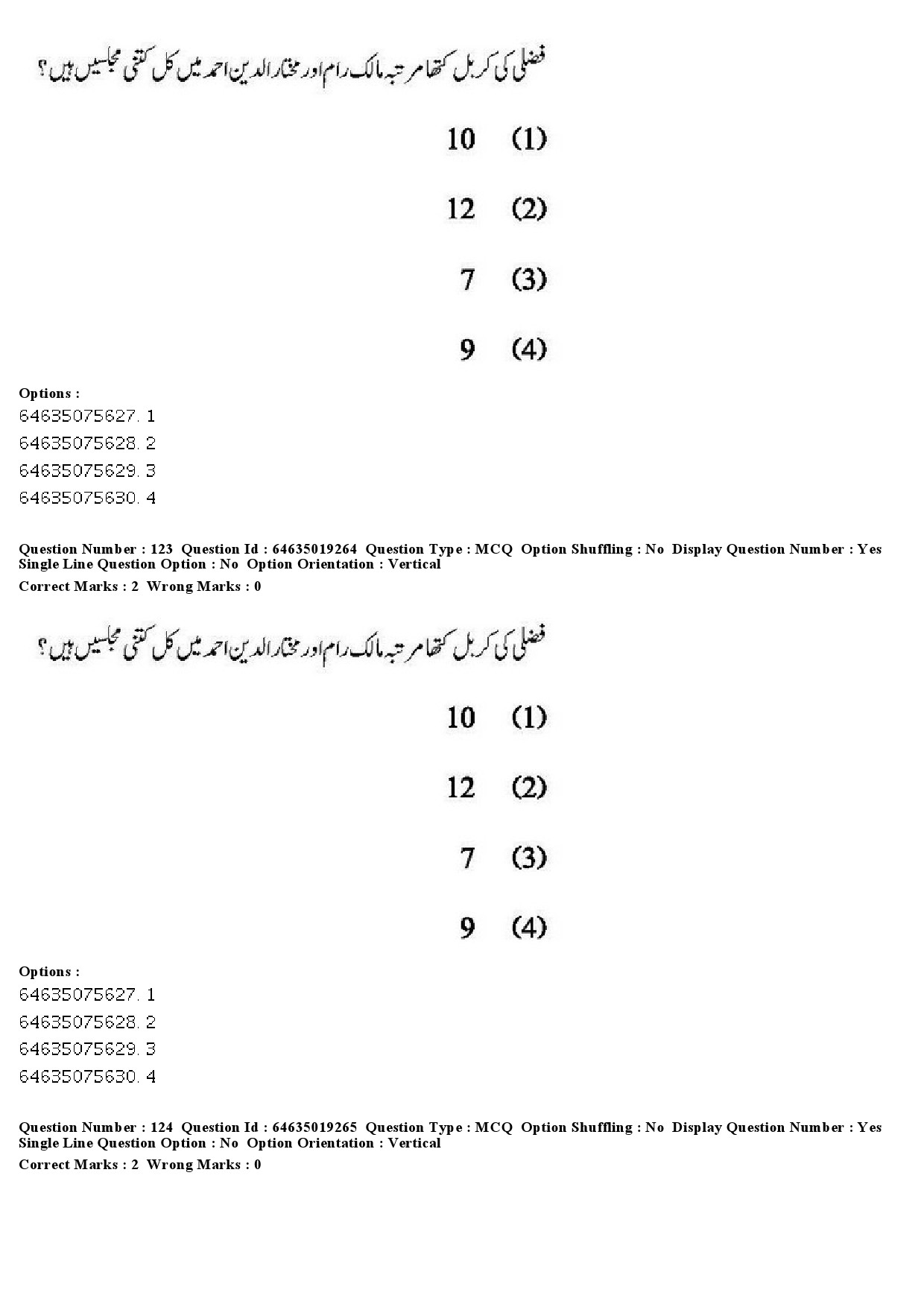 UGC NET Urdu Question Paper June 2019 117