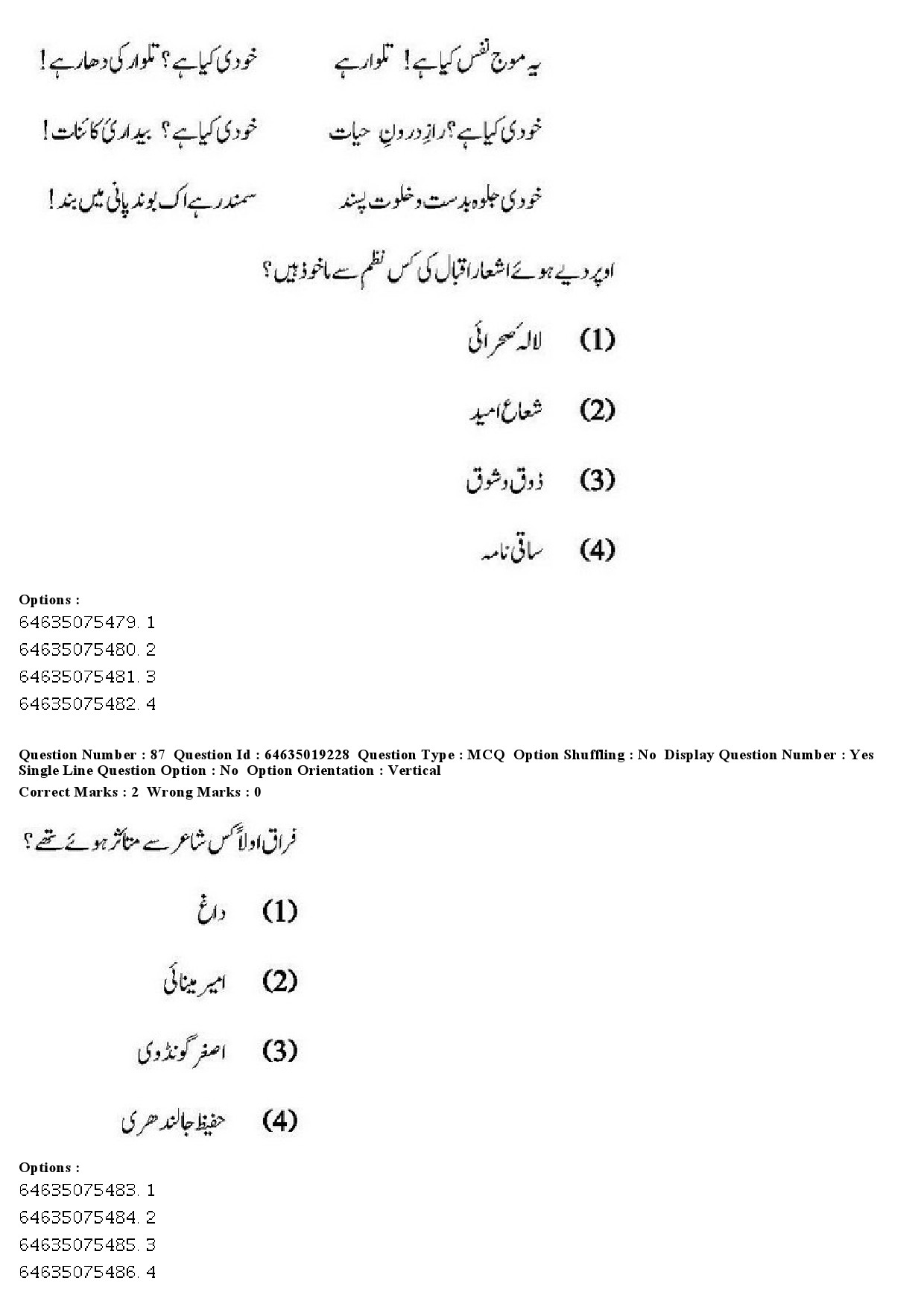 UGC NET Urdu Question Paper June 2019 79