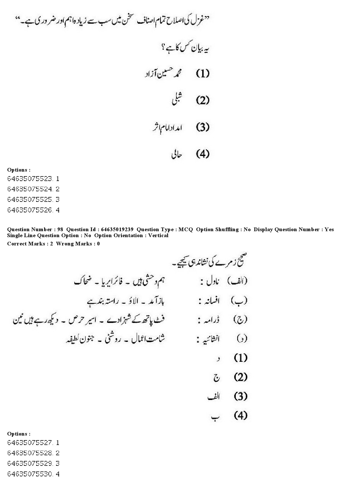 UGC NET Urdu Question Paper June 2019 91