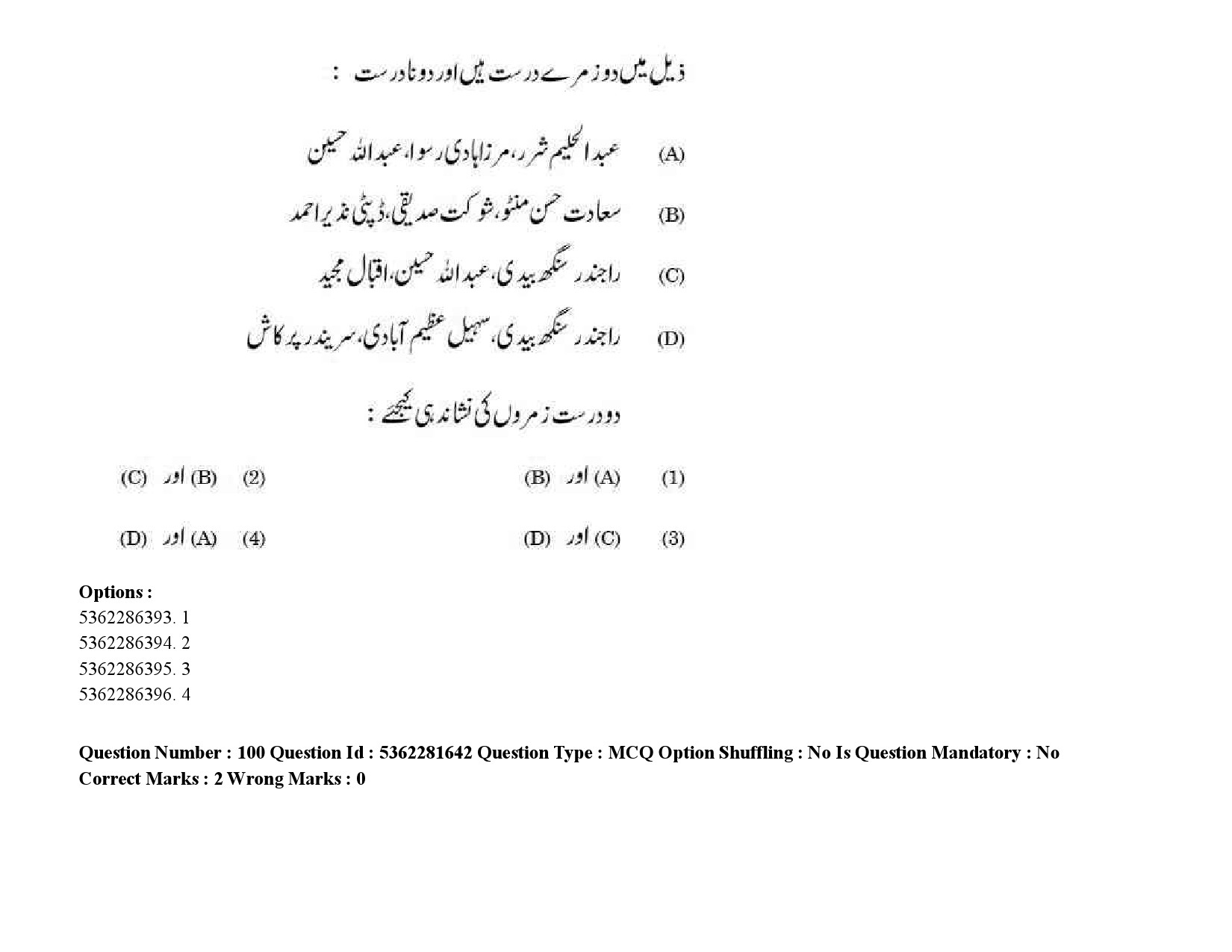 UGC NET Urdu Question Paper September 2020 142