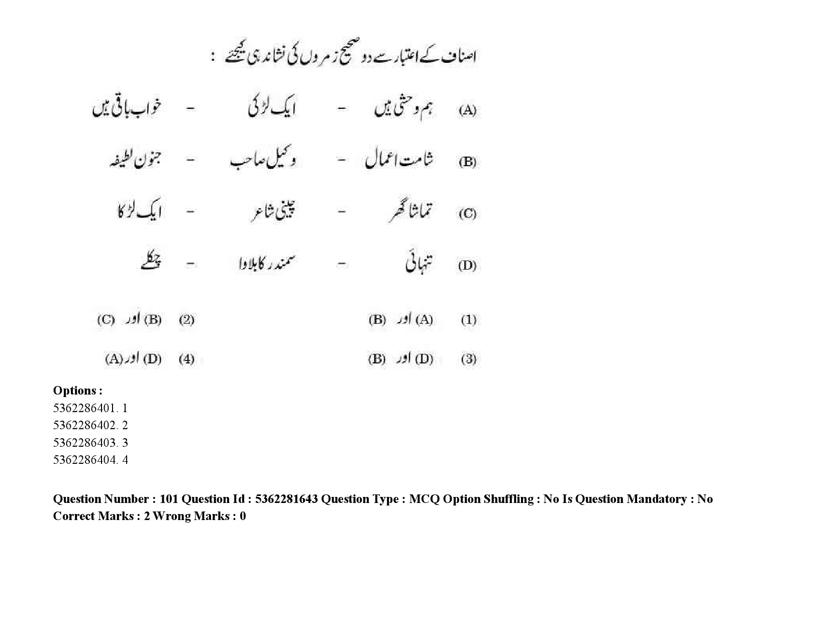 UGC NET Urdu Question Paper September 2020 145