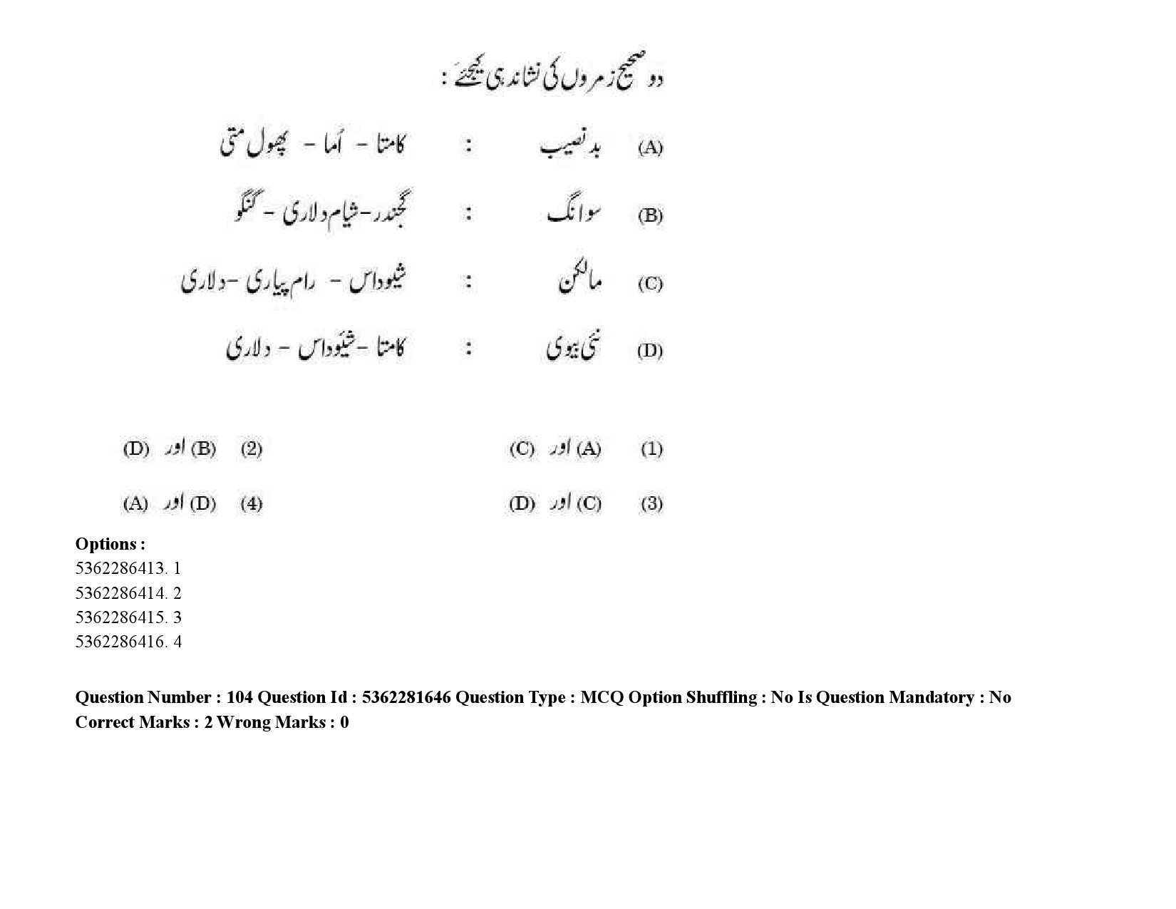 UGC NET Urdu Question Paper September 2020 151