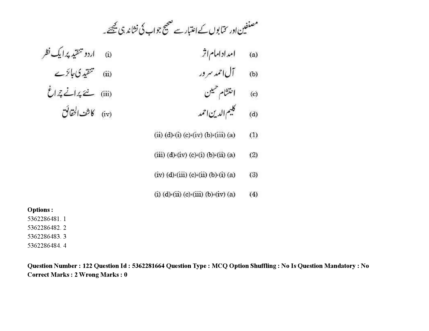 UGC NET Urdu Question Paper September 2020 186