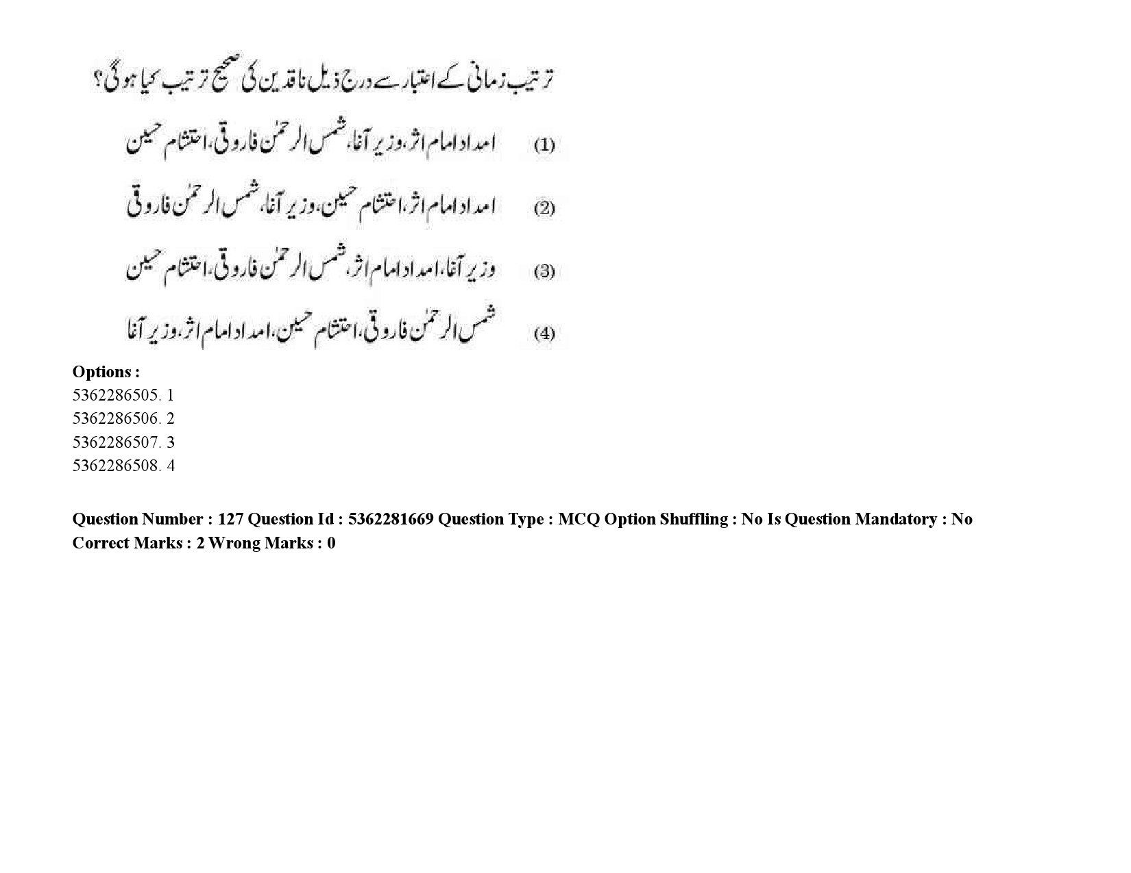 UGC NET Urdu Question Paper September 2020 197