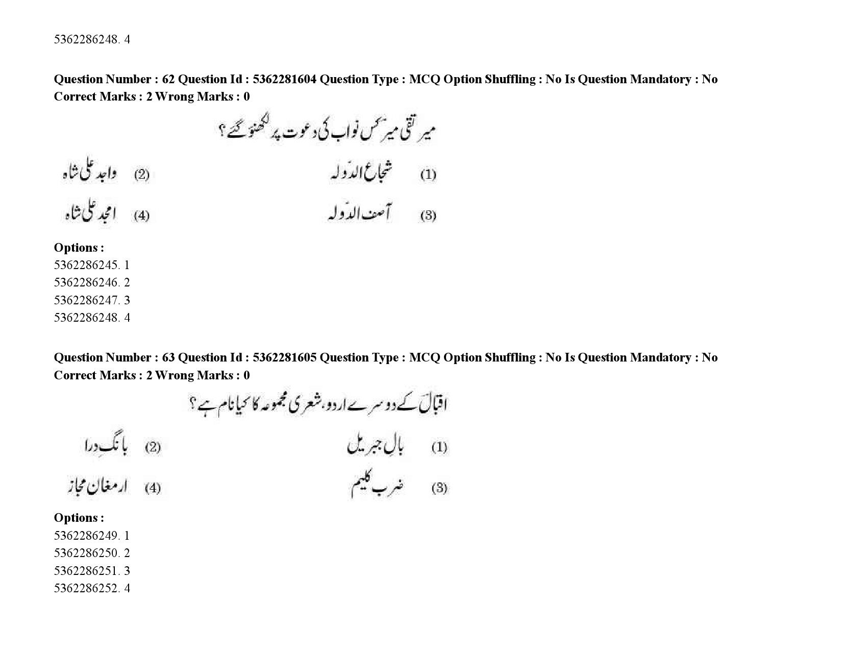 UGC NET Urdu Question Paper September 2020 86