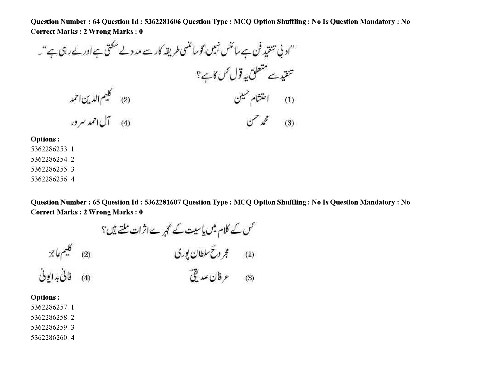 UGC NET Urdu Question Paper September 2020 88