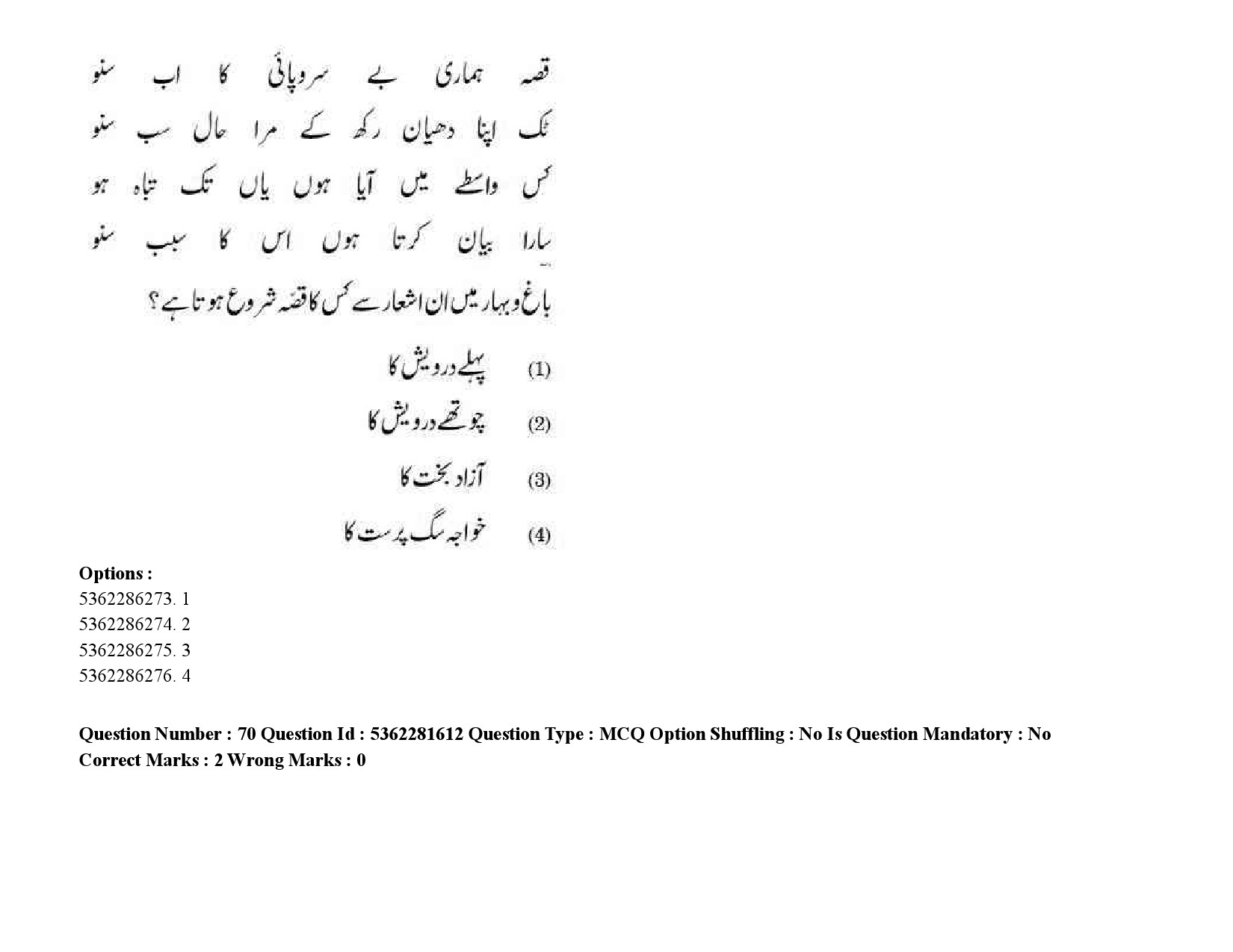 UGC NET Urdu Question Paper September 2020 95