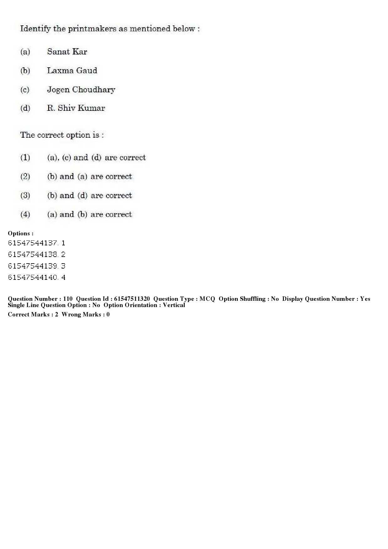 UGC NET Visual Arts Question Paper December 2019 107