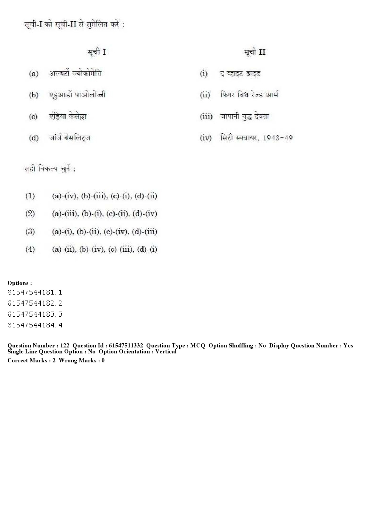 UGC NET Visual Arts Question Paper December 2019 130