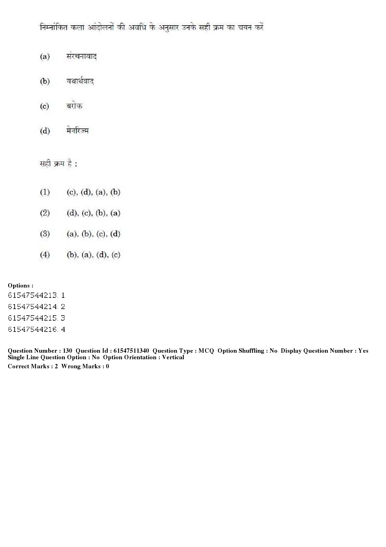 UGC NET Visual Arts Question Paper December 2019 146