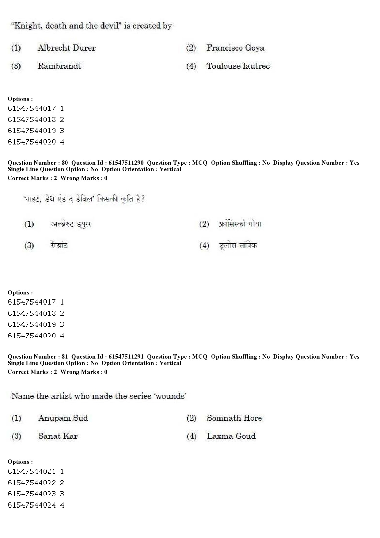 UGC NET Visual Arts Question Paper December 2019 62