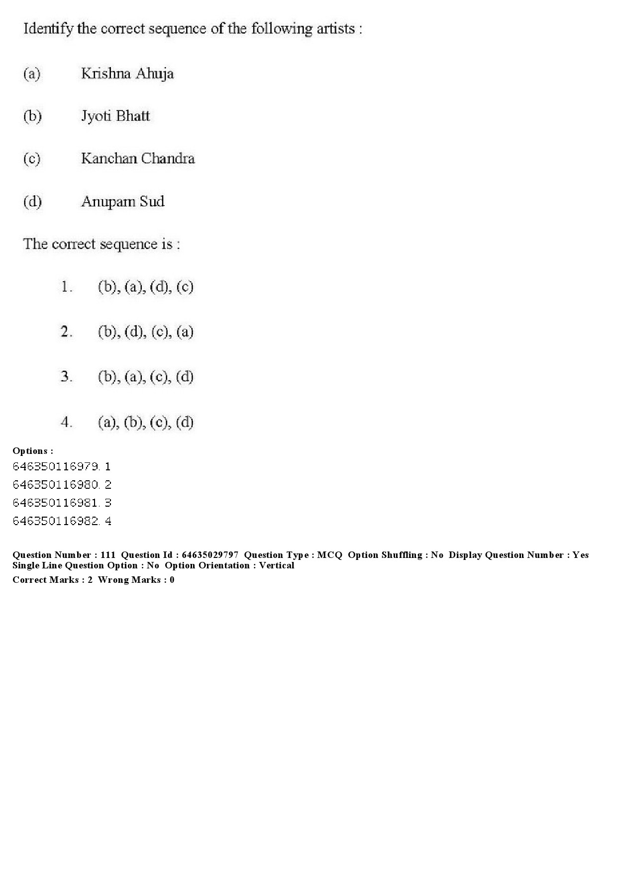 UGC NET Visual Arts Question Paper June 2019 113