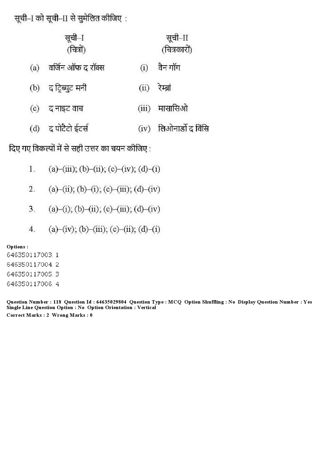 UGC NET Visual Arts Question Paper June 2019 122